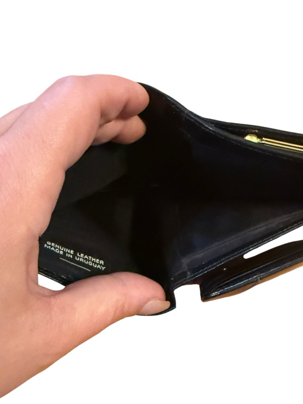 Lodis genuine leather Compact Black Fold Wallet with Kiss-Lock Coin Compartment - Picture 7 of 8